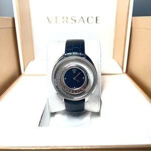 Versace Destiny Spirit Floating Micro Sphere Silver & Black Watch